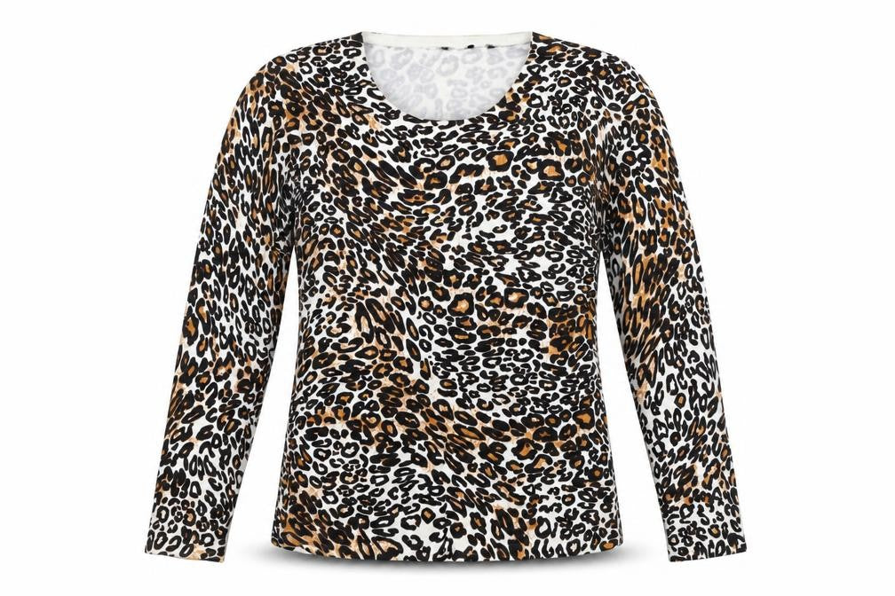 YOU YOU Womens Multicoloured Leopard Print Long Sleeve Pullover Jumper M