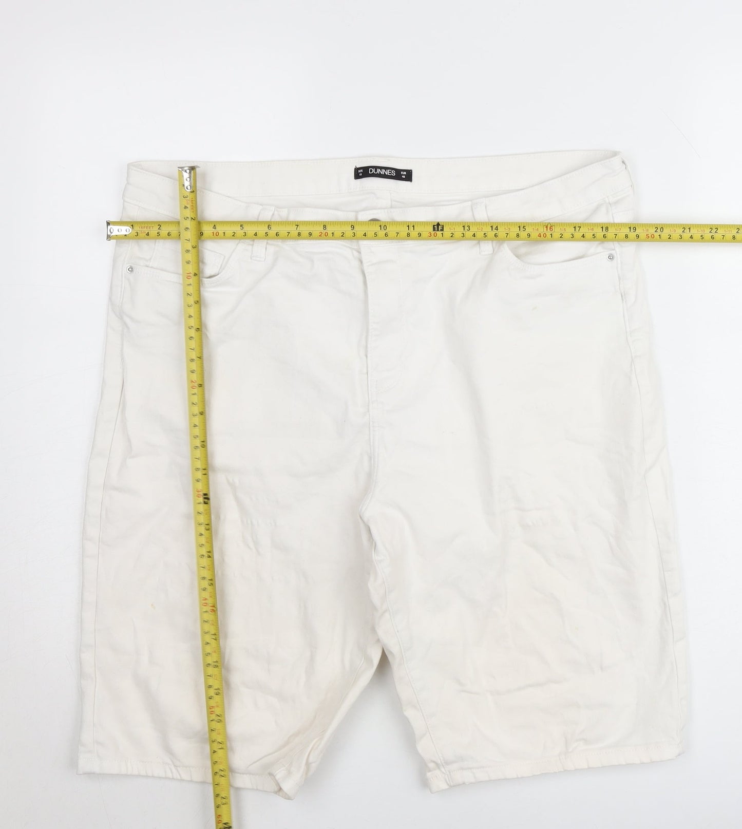 Dunnes Men’s White Chino Shorts Size 46 Regular Fit Cotton