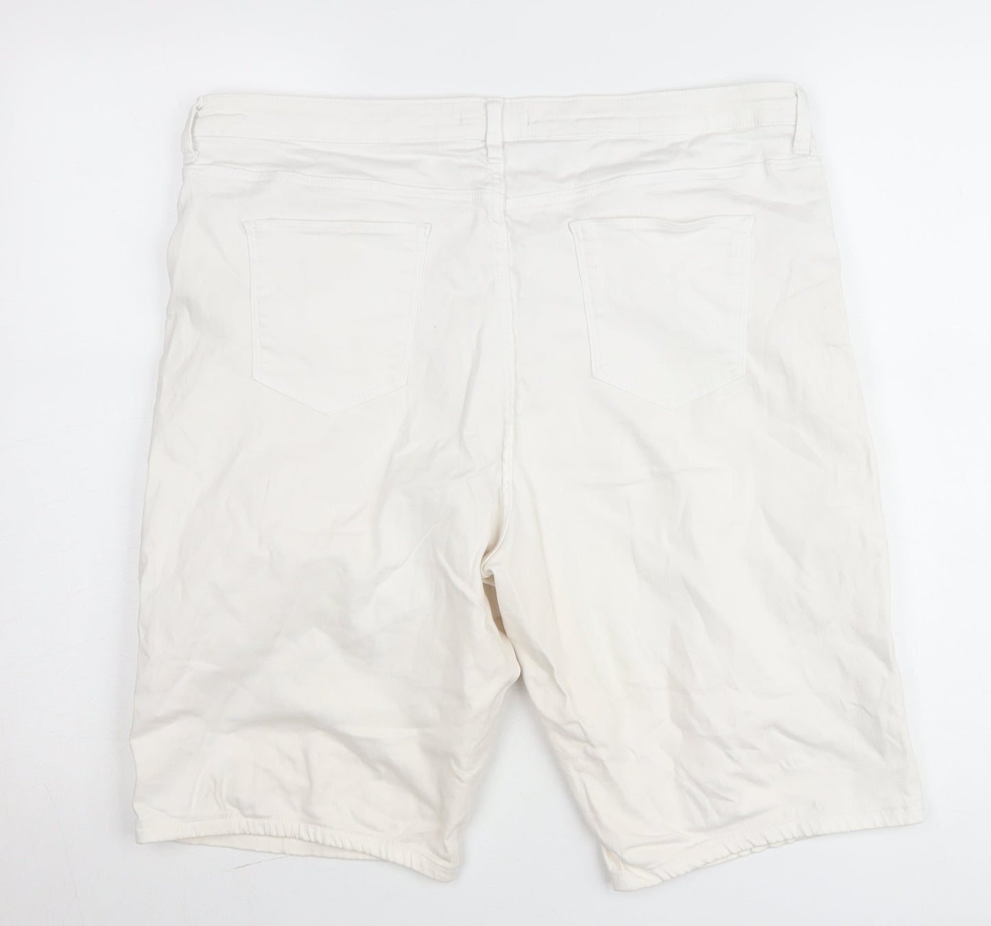 Dunnes Men’s White Chino Shorts Size 46 Regular Fit Cotton