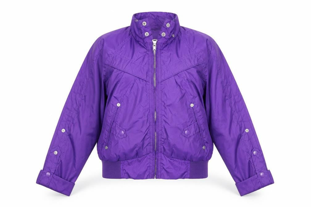 Marks & Spencer Girls Purple Bomber Jacket Size 10 Years Nylon Cropped Zip Up