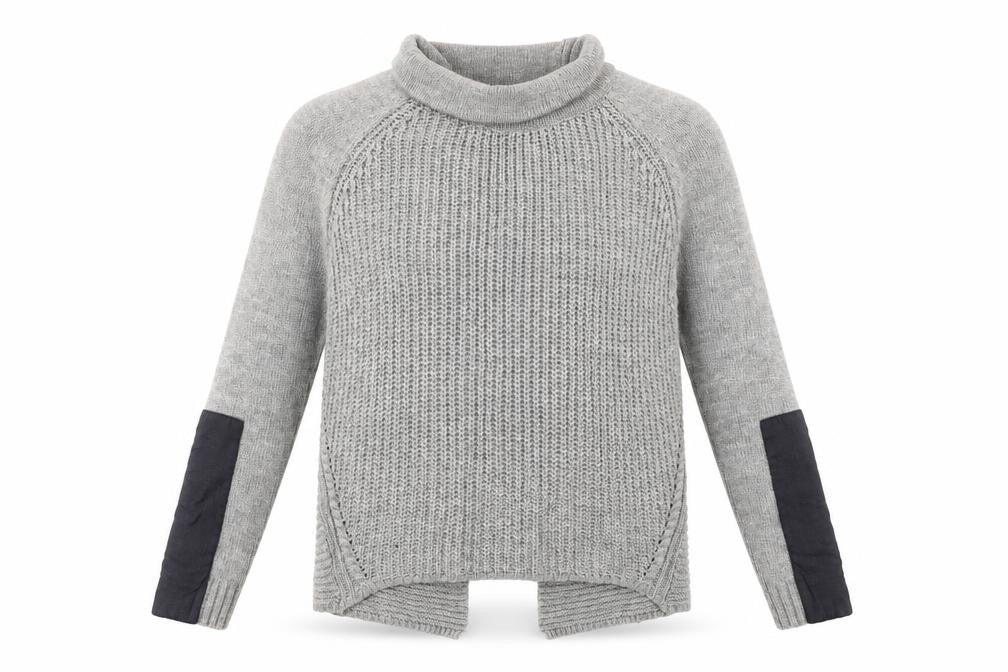 Vila Women’s Grey Roll Neck Chunky Knit Wool Blend Jumper Size S