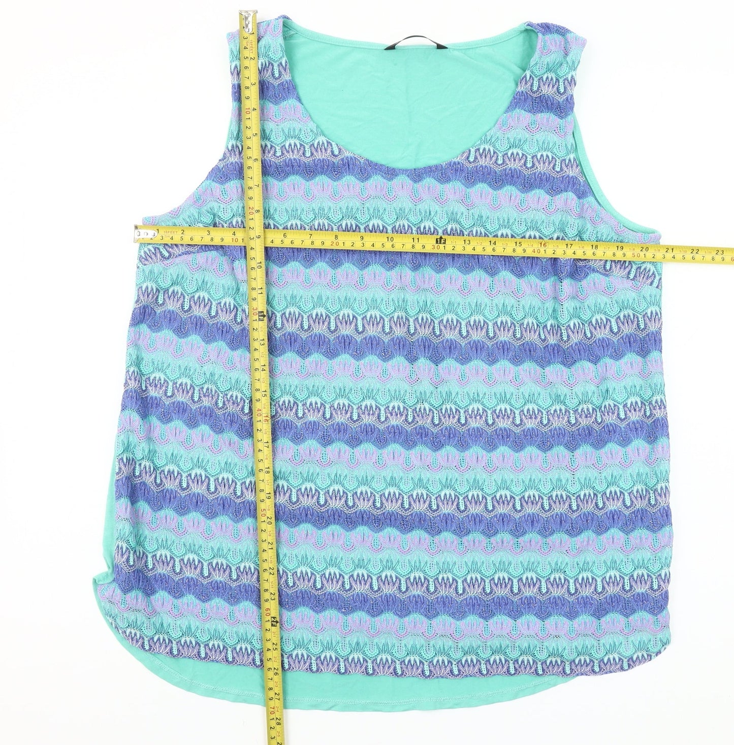 Dunnes Women’s Lilac Patterned Sleeveless Tank Top Size 20 Polyester Blend