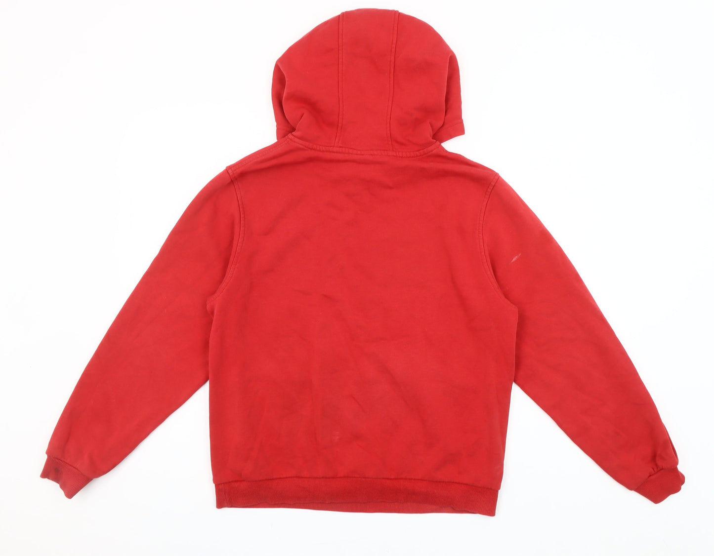 Nike Red Pullover Hoodie Unisex Kids 13-14 Years Fleece Cotton Blend
