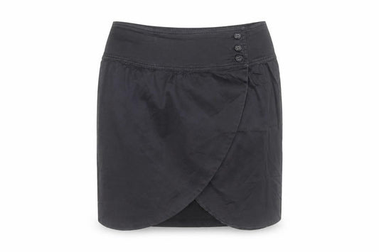 Tiddy Women's Black Wrap Short Skirt Size M Cotton Stretch