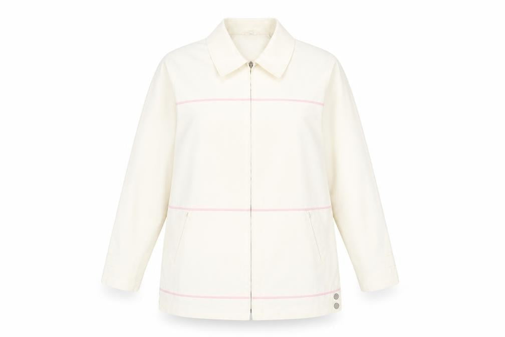 Klass Collection Women's Ivory Mid-Length Jacket Size 18 Polyester Blend