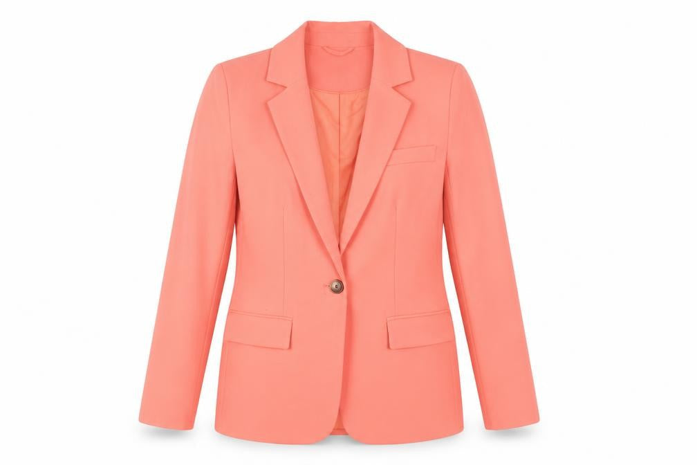 Object Women's Orange Blazer Size 6 Classic Single-Breasted Jacket