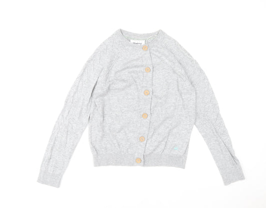 Mantaray Women's Grey Button Cardigan Size 8 Long Sleeve Knit
