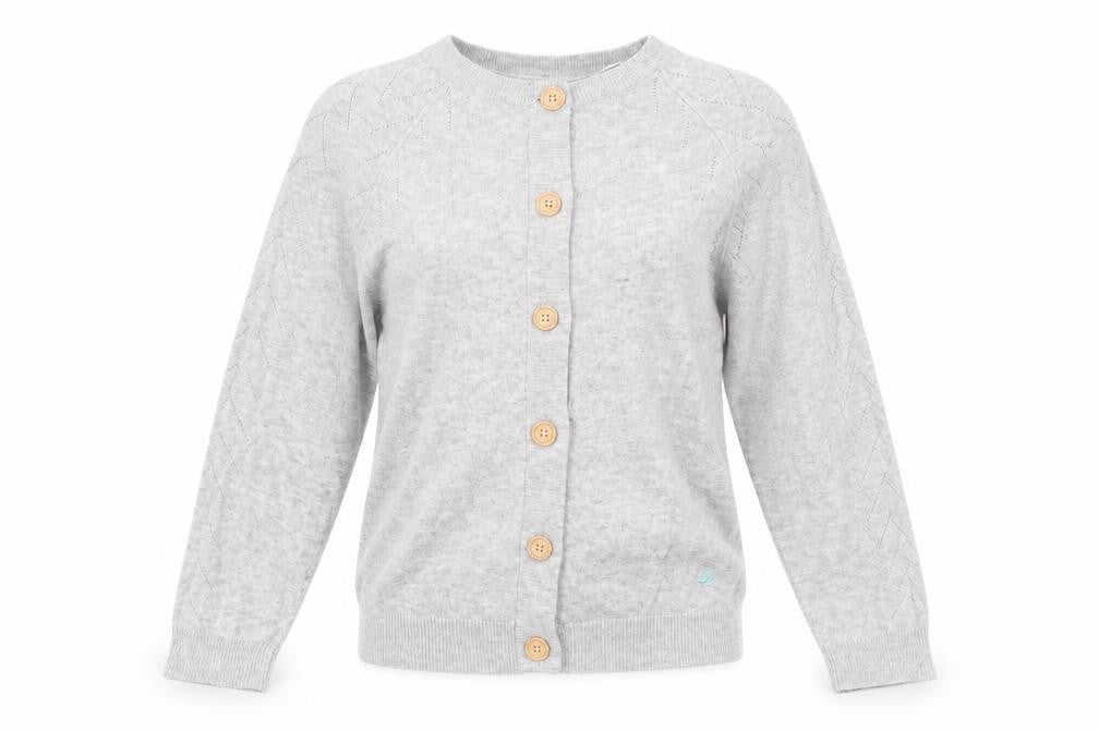 Mantaray Women's Grey Button Cardigan Size 8 Long Sleeve Knit