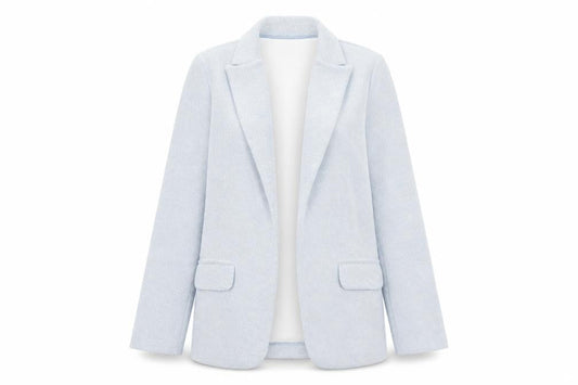 Front view of Dunnes Women Blue Blazer Jacket Small Mid-Length Classic Style