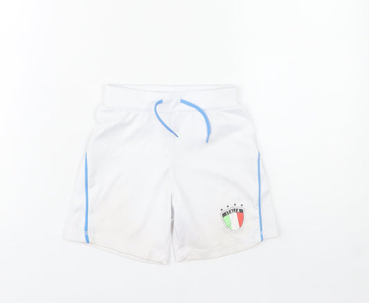 Dunnes Stores Boys White 5-6 Years Athletic Football Shorts Italia