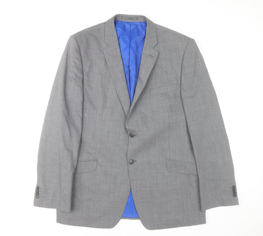 Performance Suit Men's Grey 44 Wool Blend Regular Fit Jacket