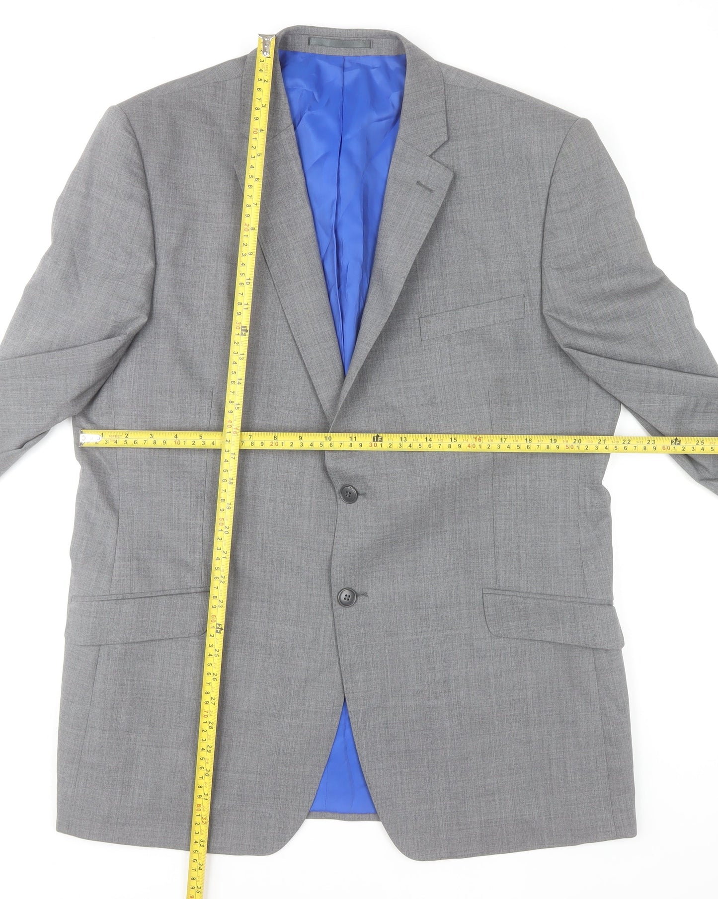 Performance Suit Men's Grey 44 Wool Blend Regular Fit Jacket
