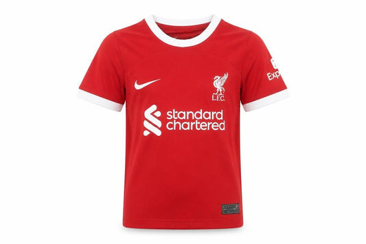 Front view of Nike boys’ red liverpool fc football jersey t-shirt 16 years