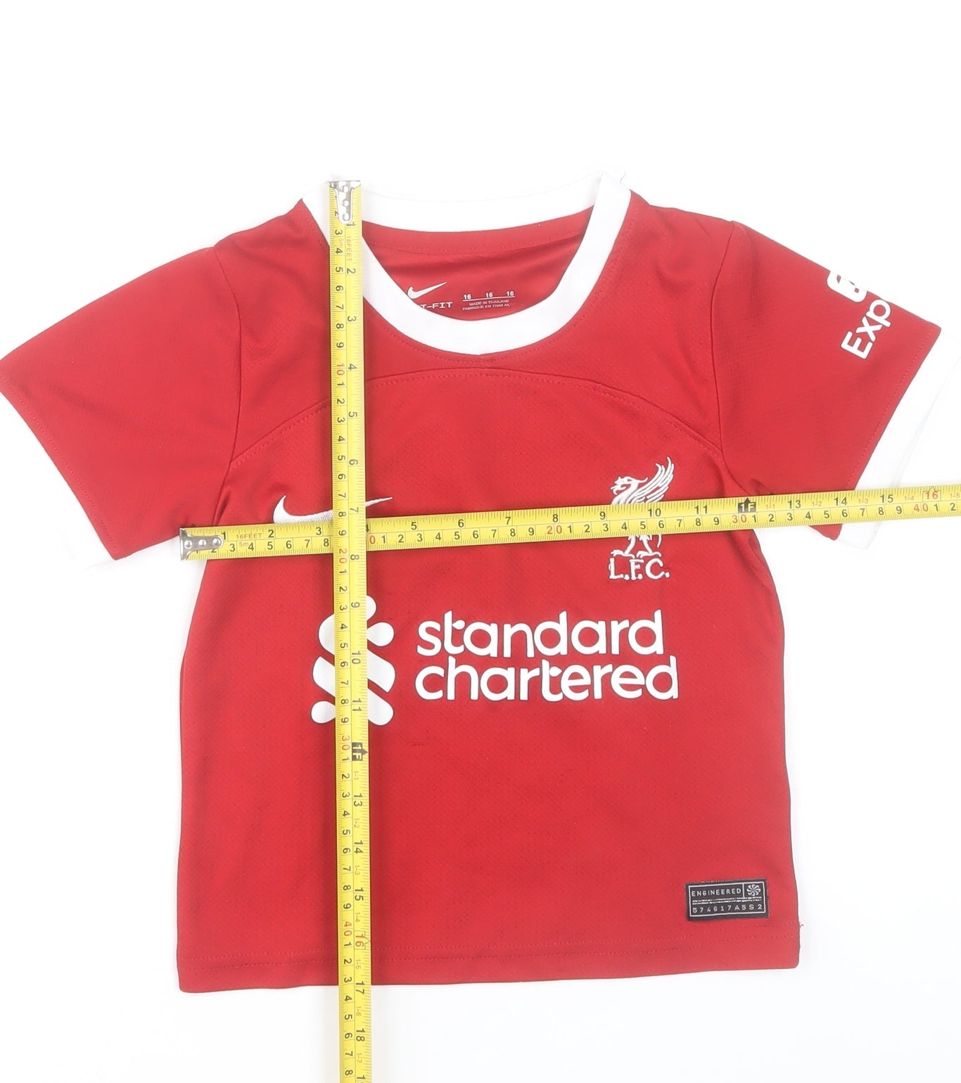 Nike Boys Red Liverpool FC Football Jersey T-Shirt 16 Years