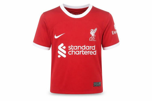 Front view of Nike boys’ red liverpool lfc football jersey 16 years short sleeve t-shirt