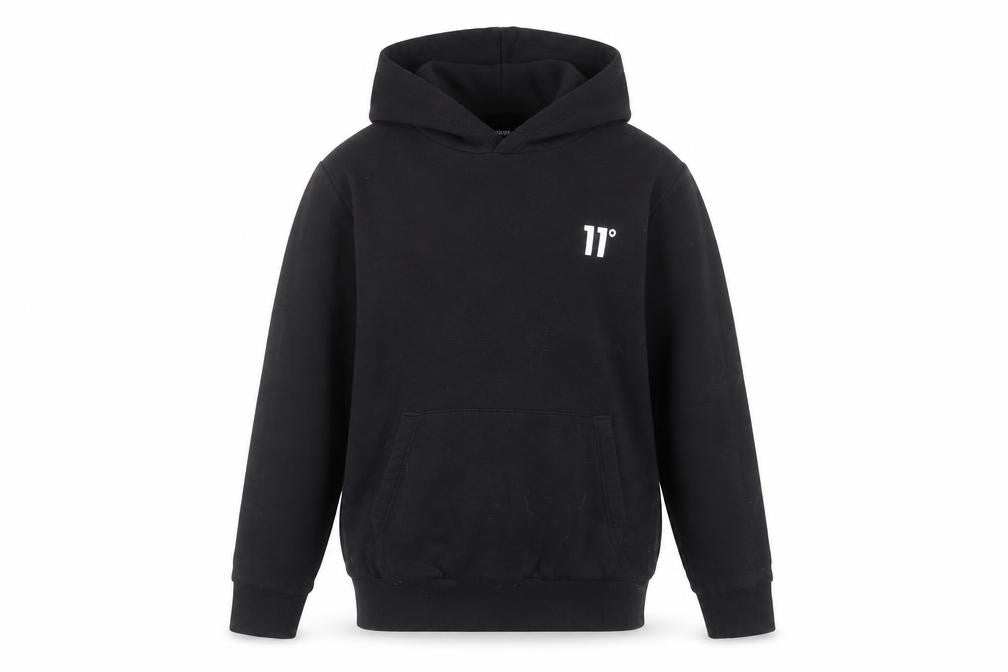 11 Degrees Boys Black Pullover Hoodie 12-13 Years Cotton Blend