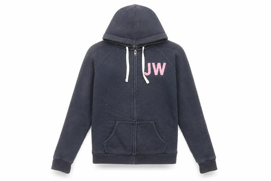 Jack Wills Womens Navy Blue Full Zip Hoodie UK 12 Lined Casual