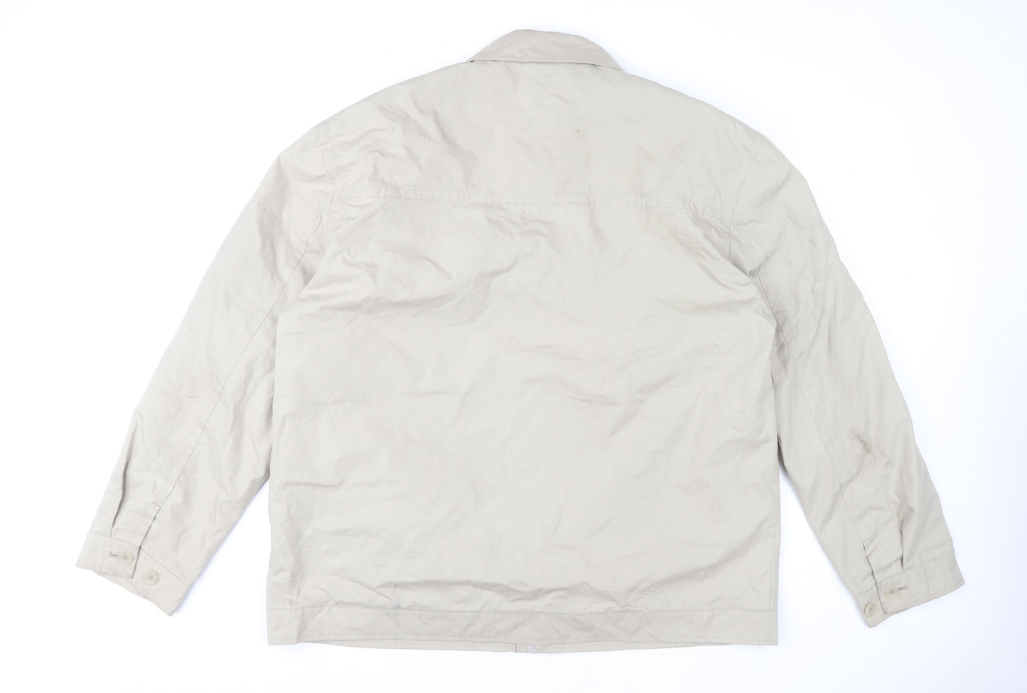 Greenwoods Men's Beige 4XL Basic Casual Jacket with Zip and Pockets