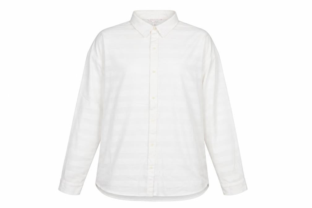 Gap Womens White Cotton Long Sleeve Collared Button-Up Shirt L