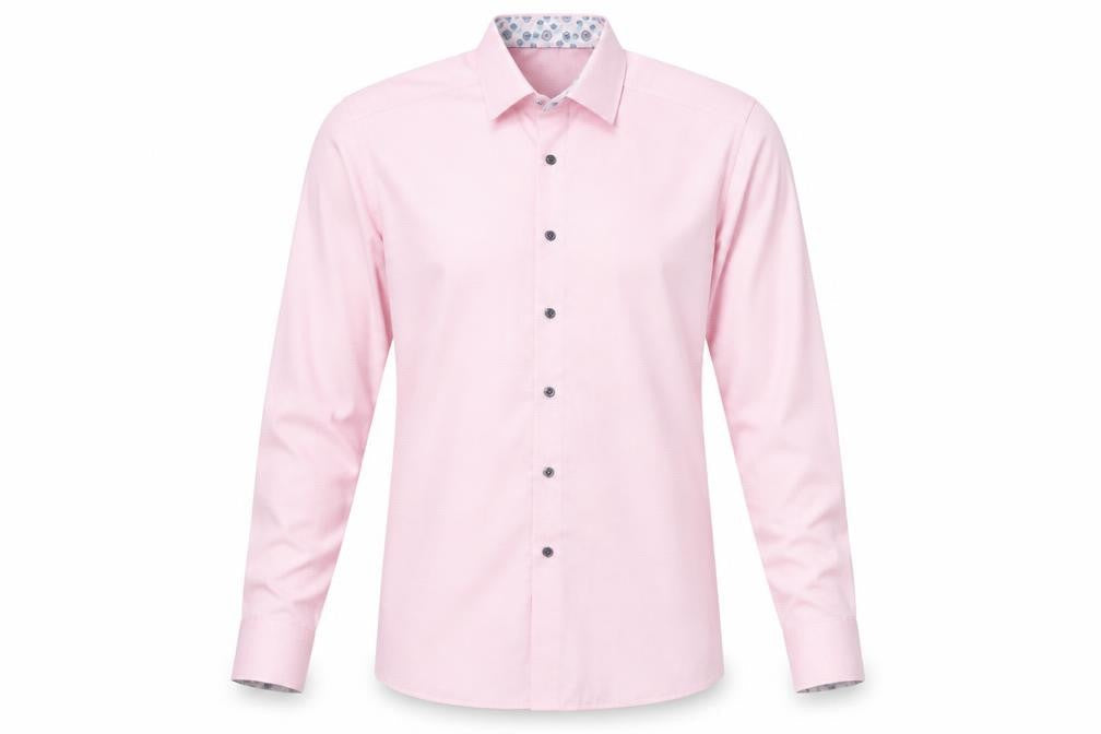 OLYMP Men's Pink Long Sleeve Classic Fit Cotton Business Shirt 15.75in