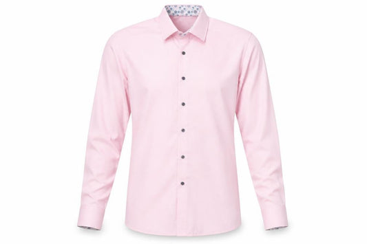 OLYMP Men's Pink Long Sleeve Classic Fit Cotton Business Shirt 15.75in