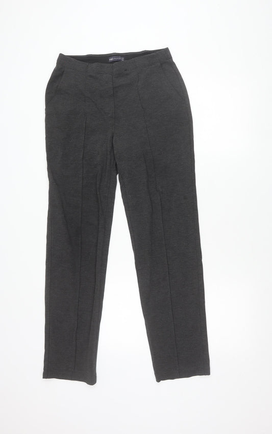 Marks and Spencer Womens Grey Size 10 Slim Fit Knit Trousers