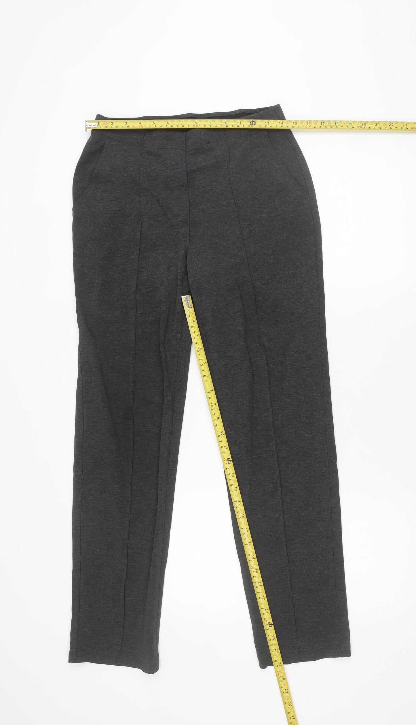 Marks and Spencer Womens Grey Size 10 Slim Fit Knit Trousers