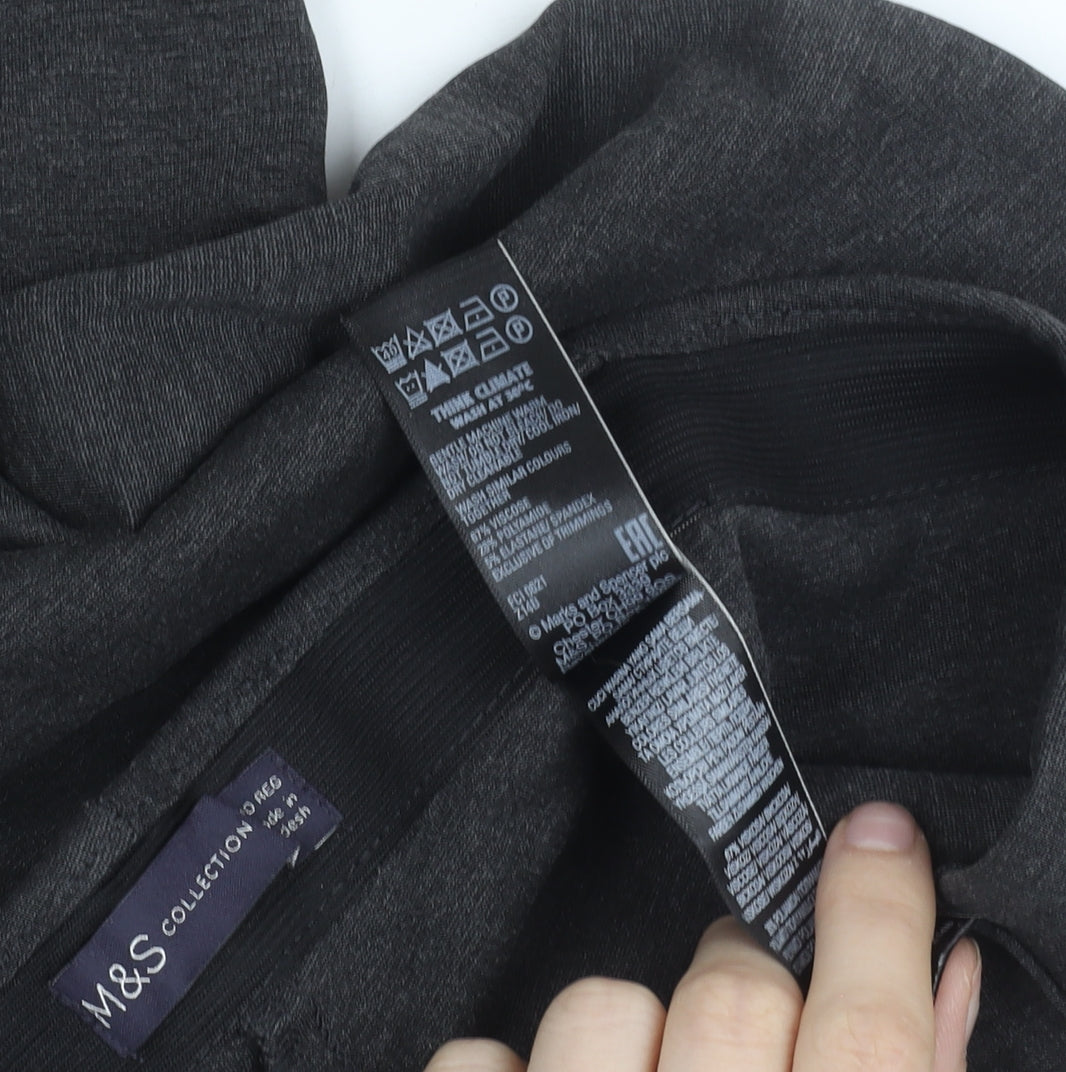 Marks and Spencer Womens Grey Size 10 Slim Fit Knit Trousers