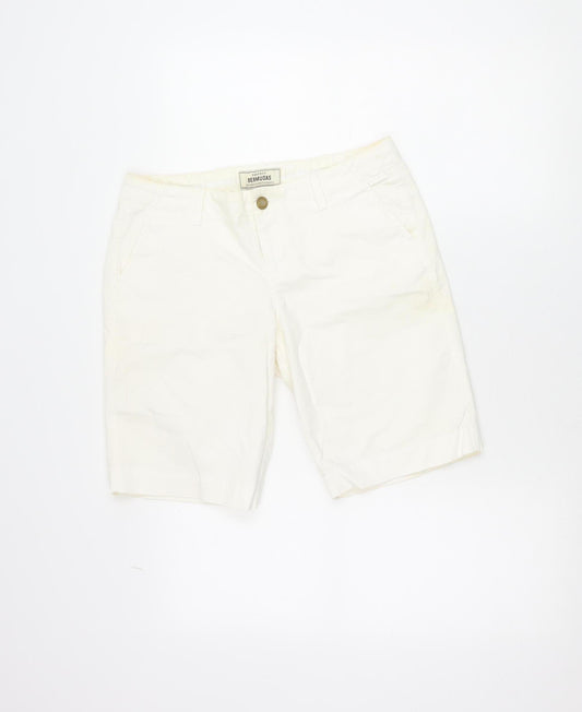 Old Navy Women’s Ivory Bermuda Shorts Size 10 Cotton Blend Low Rise