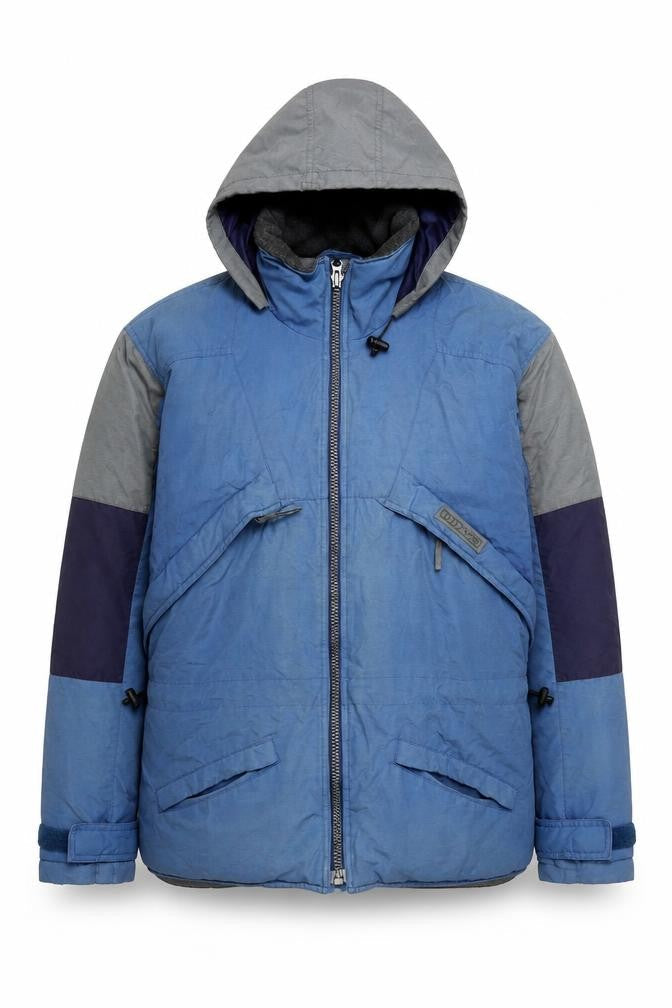Daniel David Men's Blue Hooded Puffer Jacket Size M Nylon Winter Coat