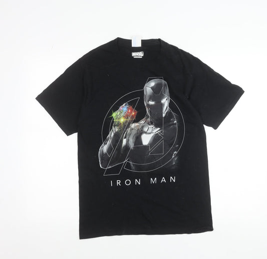 Port & Company Men’s Black Iron Man Marvel Graphic T-Shirt Size S