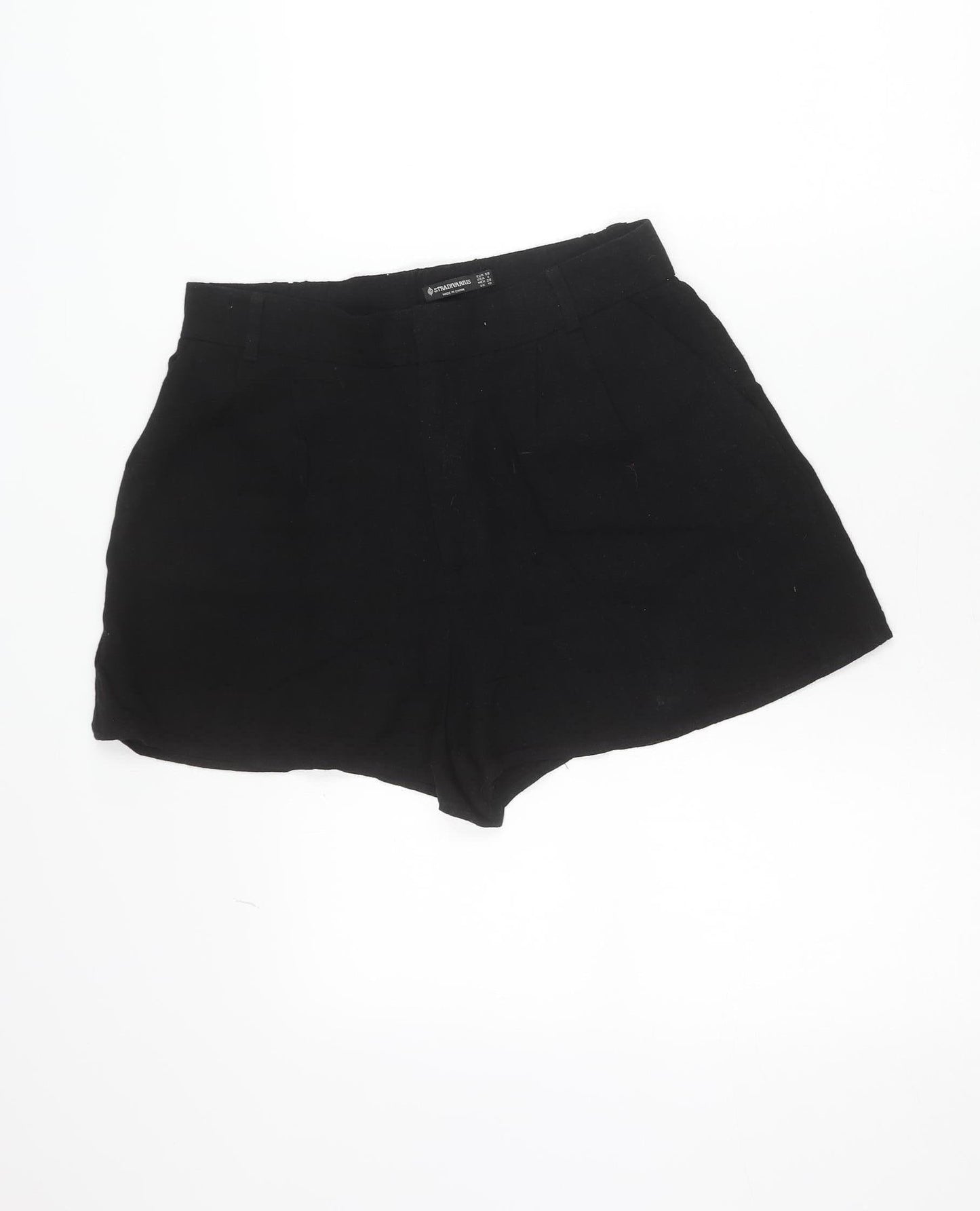 Stradivarius Women's Black Linen Blend Chino Shorts Size 10