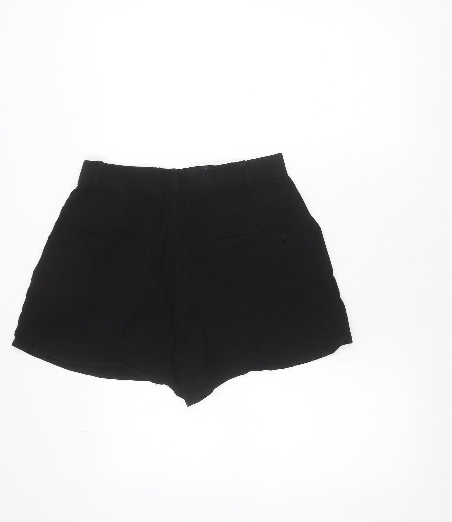 Stradivarius Women's Black Linen Blend Chino Shorts Size 10