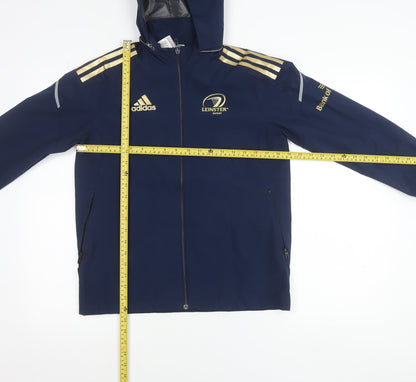 Brand and care label for Adidas boys’ navy leinster rugby hooded windbreaker jacket 11-12 years