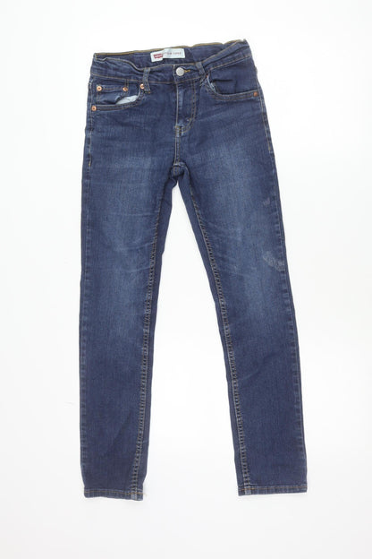 Preloved Levi's Girls Blue 512 Slim Taper Jeans 12 Years Cotton Denim Stretch - Front