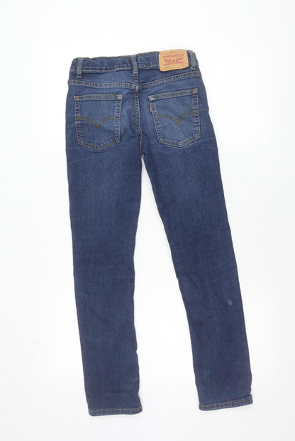 Preloved Levi's Girls Blue 512 Slim Taper Jeans 12 Years Cotton Denim Stretch - Detail