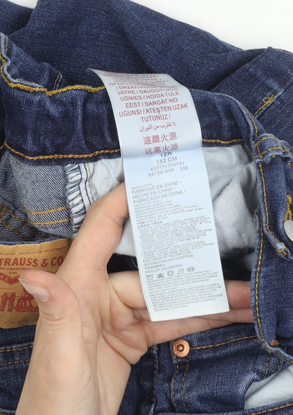 Preloved Levi's Girls Blue 512 Slim Taper Jeans 12 Years Cotton Denim Stretch - Image 5