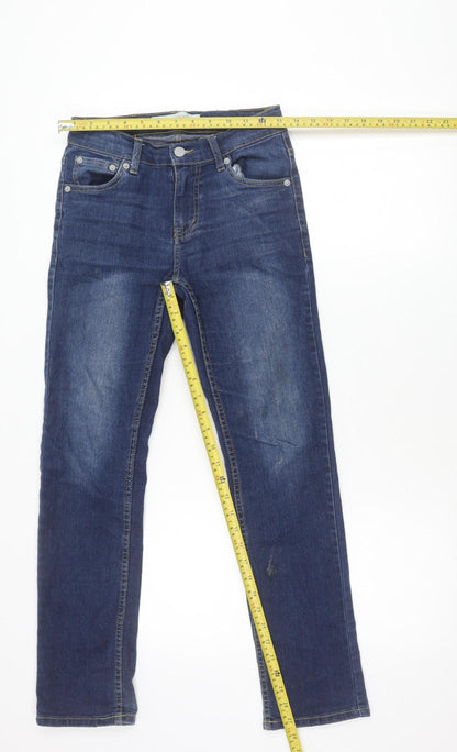 Preloved Levi's Girls Blue 511 Slim Jeans Size 12 Years Mid Rise Denim - Back