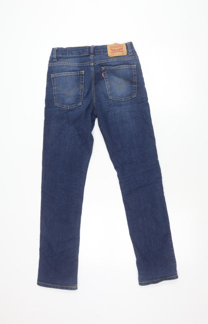 Preloved Levi's Girls Blue 511 Slim Jeans Size 12 Years Mid Rise Denim - Detail