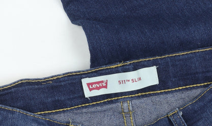 Preloved Levi's Girls Blue 511 Slim Jeans Size 12 Years Mid Rise Denim - Image 6