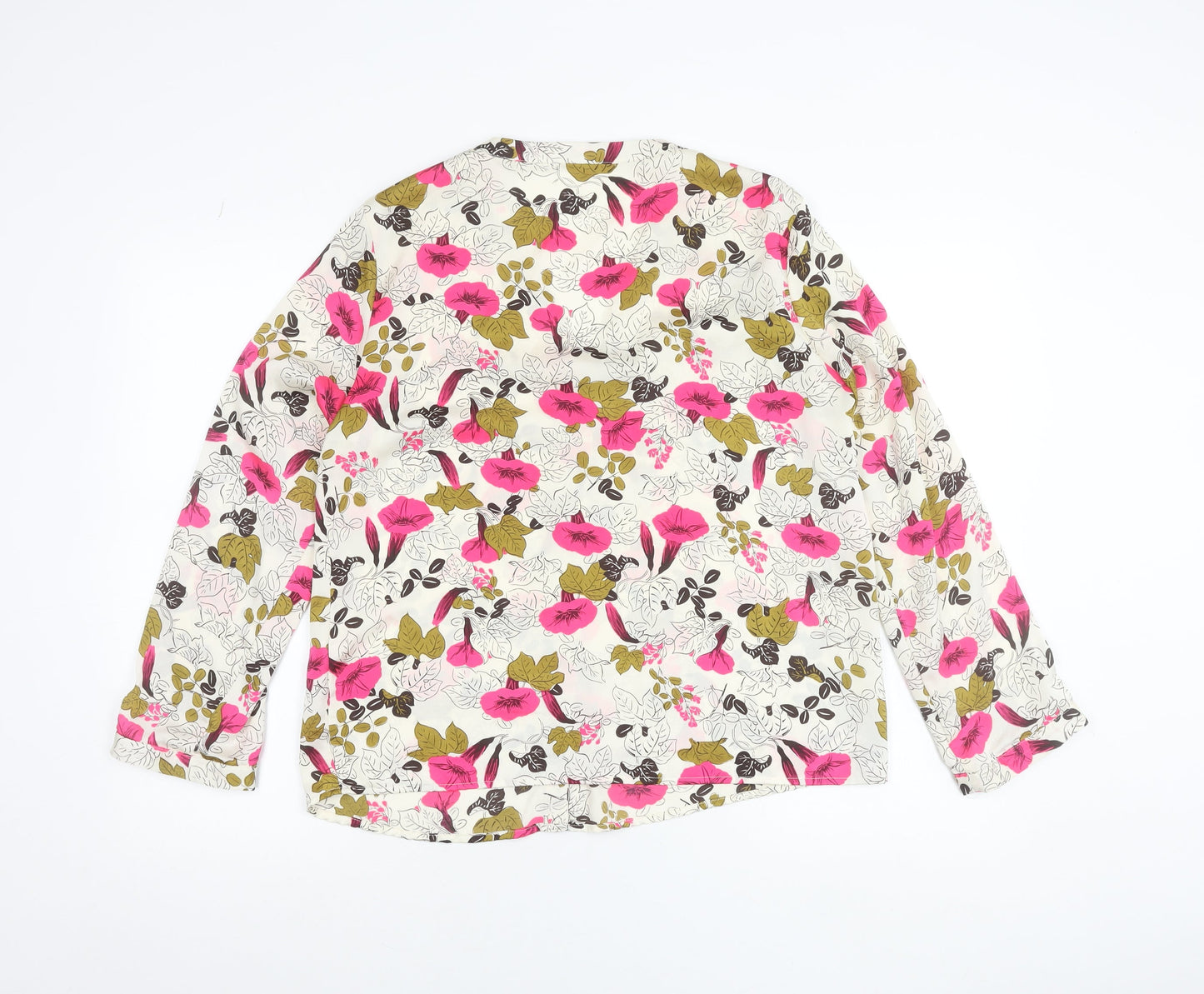 Zara Women Multicoloured Floral Long Sleeve Button-Up Blouse Size 14