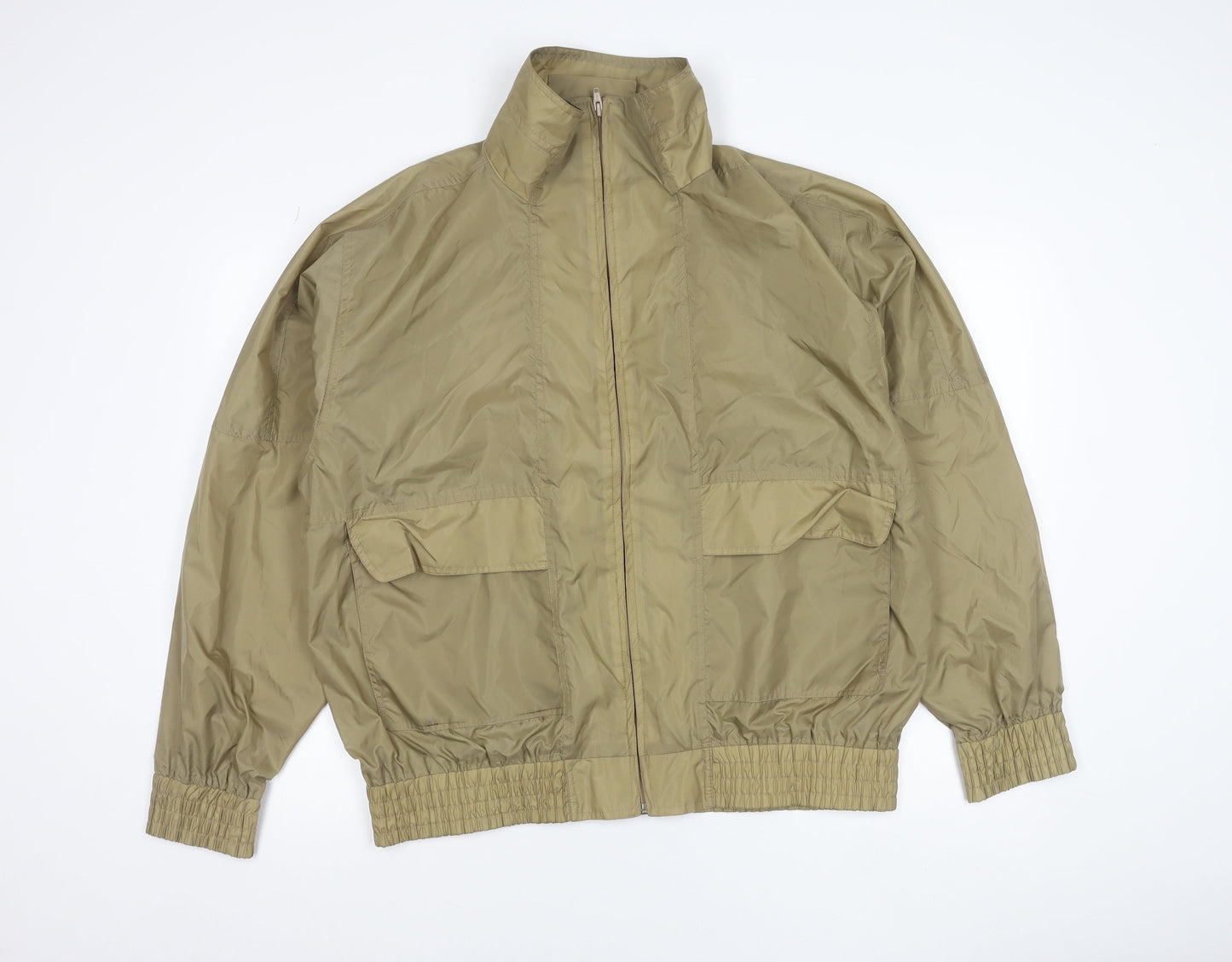 Haband Men's Beige XL Windbreaker Nylon Full Zip Jacket