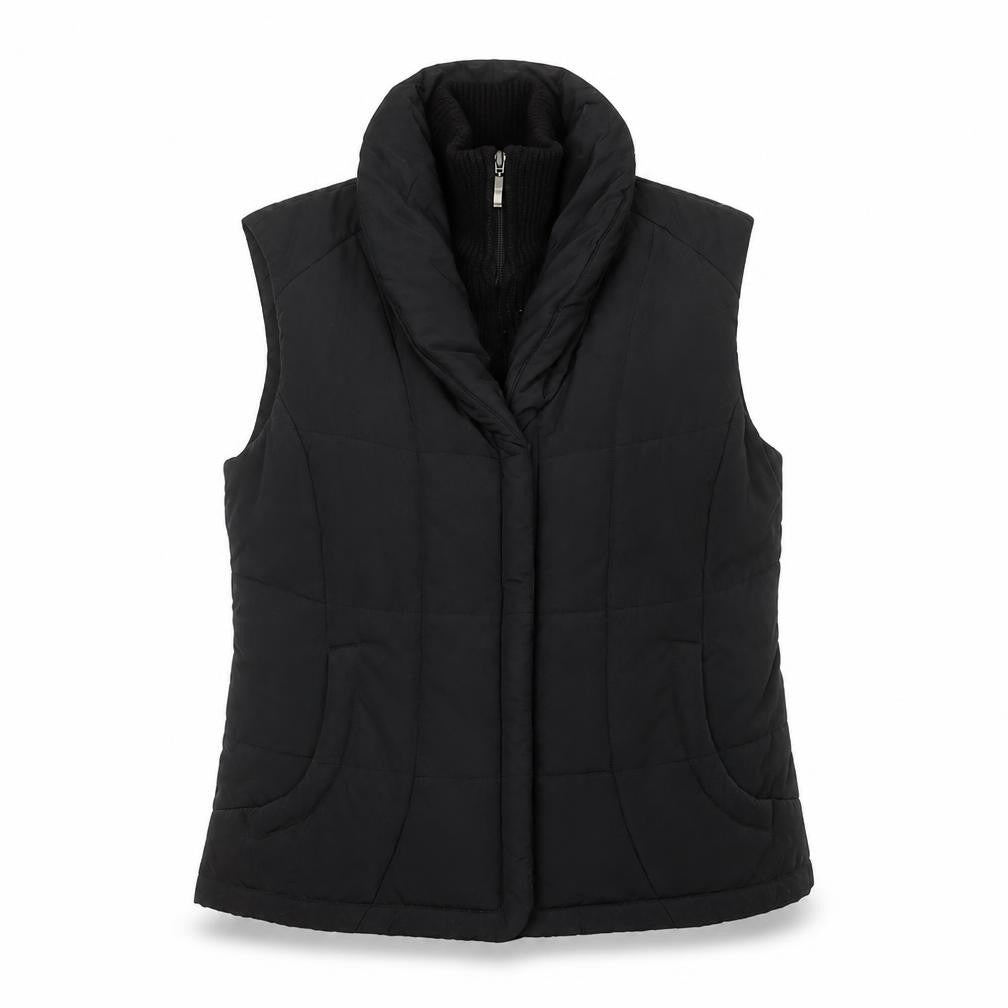 Front view of ALEX & Co. Women's Black, size 14, Padded Puffer Waistcoat