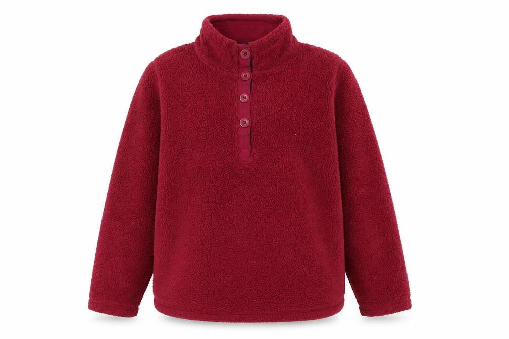Bonmarché -Essentials Women’s Red Fleece Henley Sweatshirt Size M