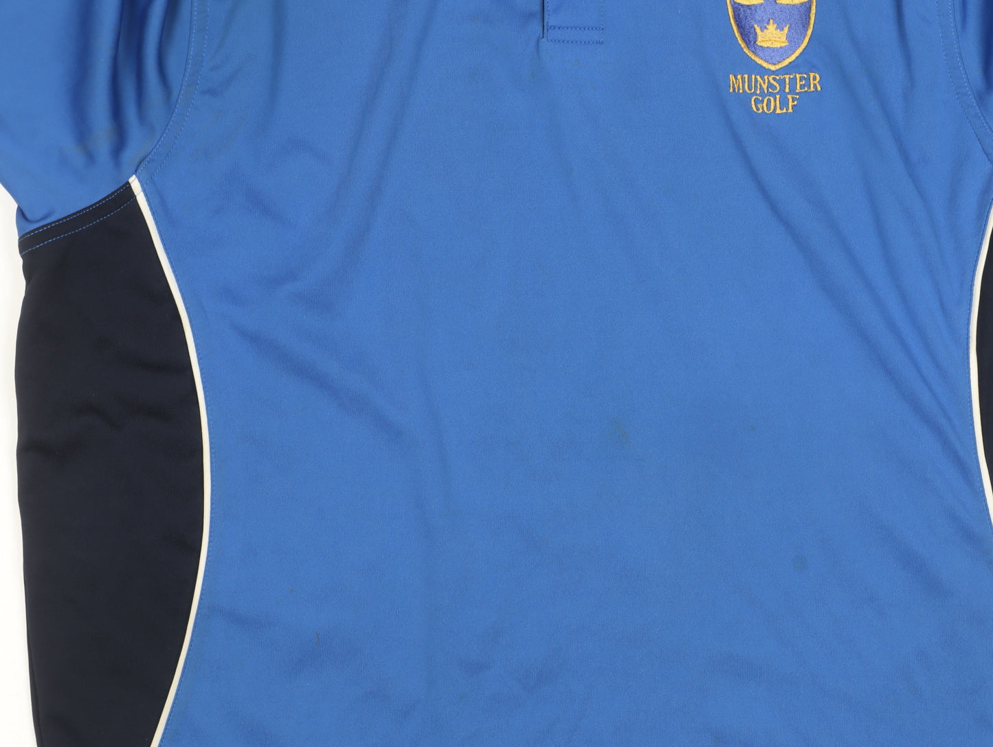 Kartel Mens Blue Polo Shirt L Munster Golf Technical Fit Short Sleeve