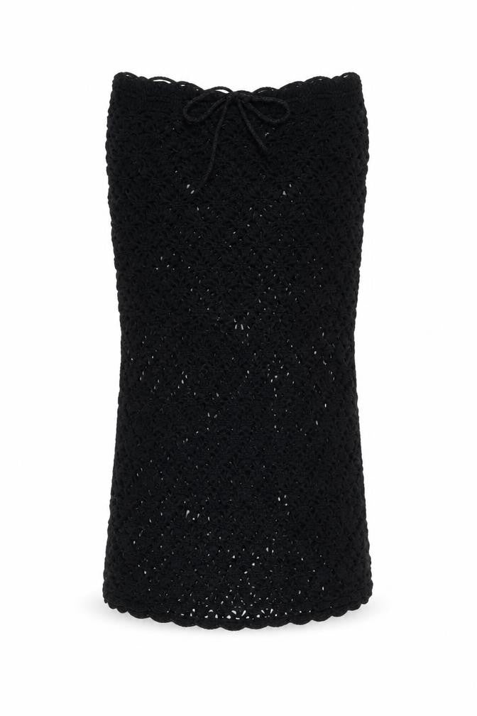 Urban Outfitters Women's Black XS Crochet Strapless Short Dress