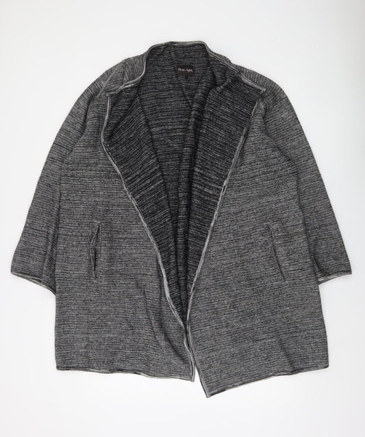 Phase Eight Women’s Grey Wool Blend Open Cardigan L Relaxed Fit