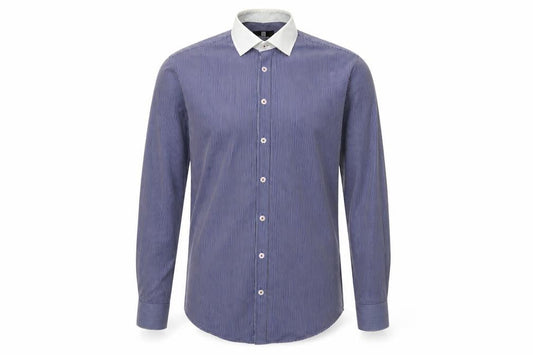Peter Werth Men’s Blue Striped Cotton Long Sleeve Button-Up Shirt 15.5