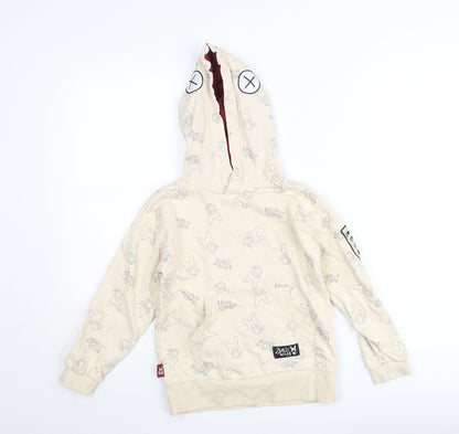 Additional front view of Zombie Dash boys’ beige graphic pullover hoodie 9 years