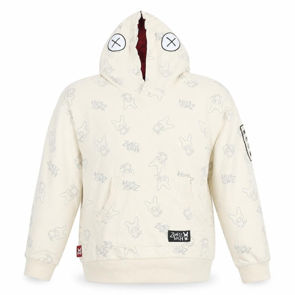 Zombie Dash Boys Beige Graphic Pullover Hoodie 9 Years
